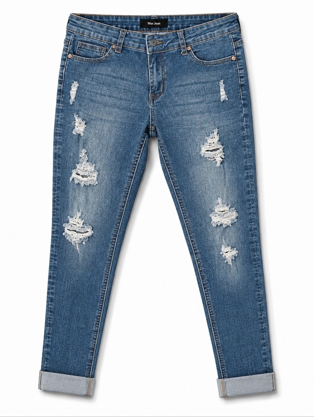 Wax Jean Blue Skinny Jeans with Black Inner Label